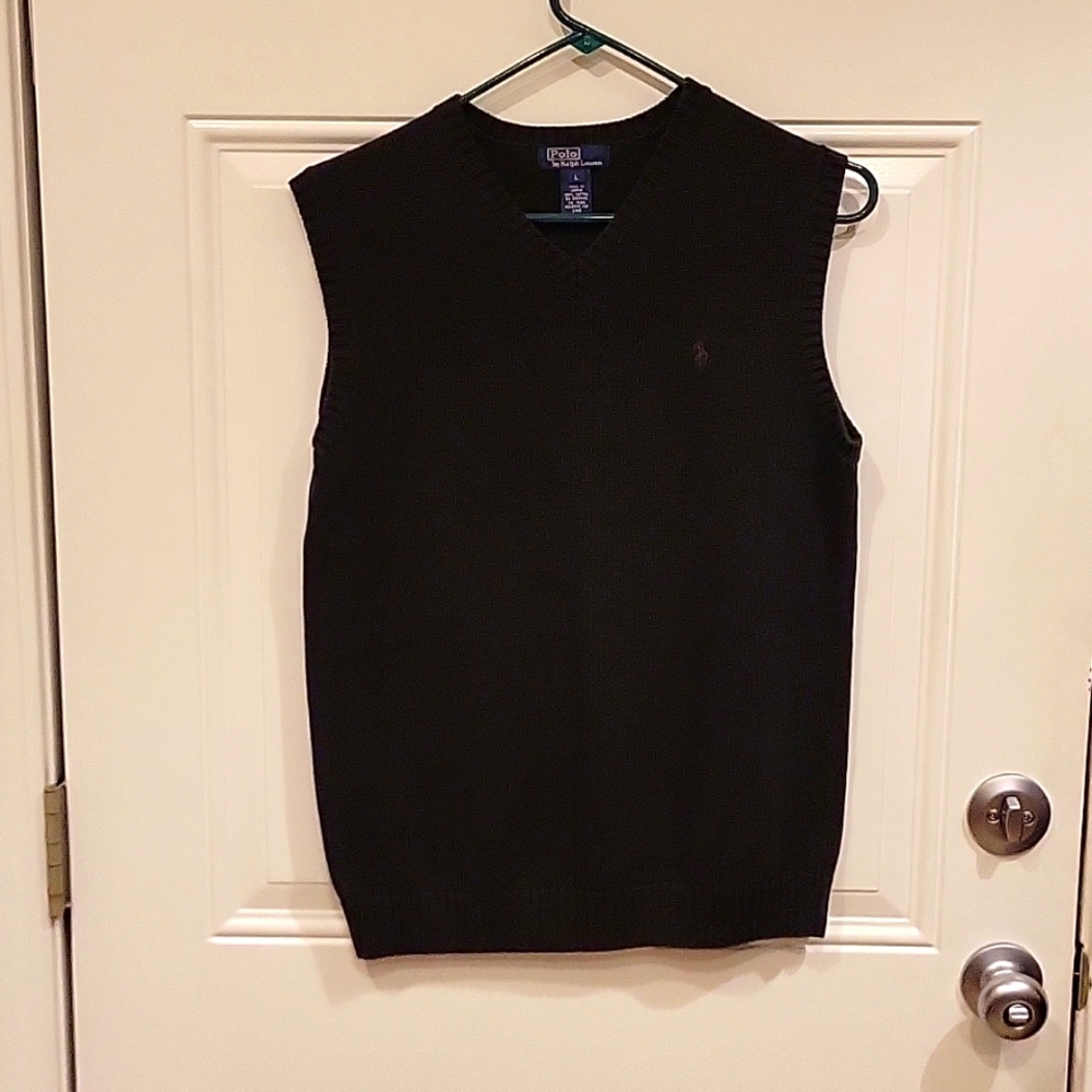 Polo Ralph Lauren dark blue vest. DOES NOT FIT LIKE A LARGE FYI